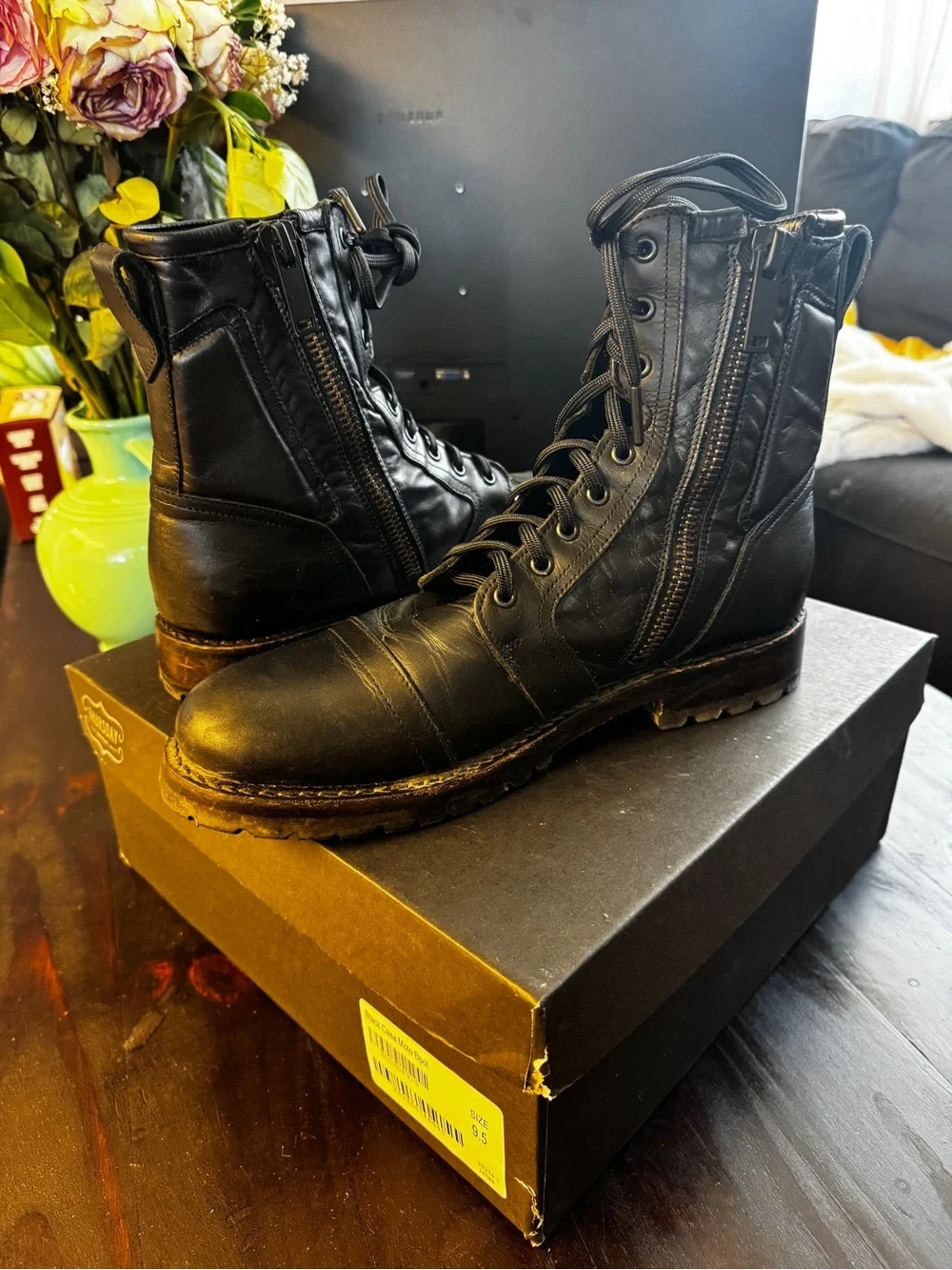 Thursday Boot Company Casa Moto Lace-Up Boots with Side Zip